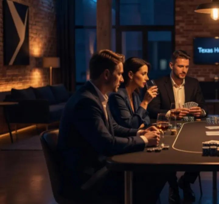 Poker Night hangulatos, modern térben